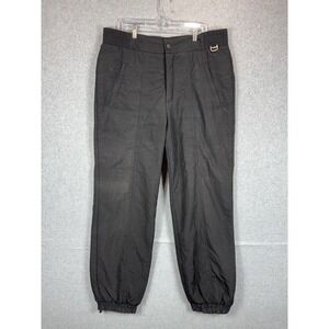 Vintage Black Bear Ski Pants Mens XL Black Nylon Insulated Snow Winter 90s Korea